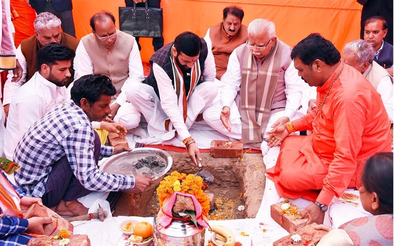 CM Nayab laid the Foundation Stone of Guru Ravidas Memorial in Kurukshetra