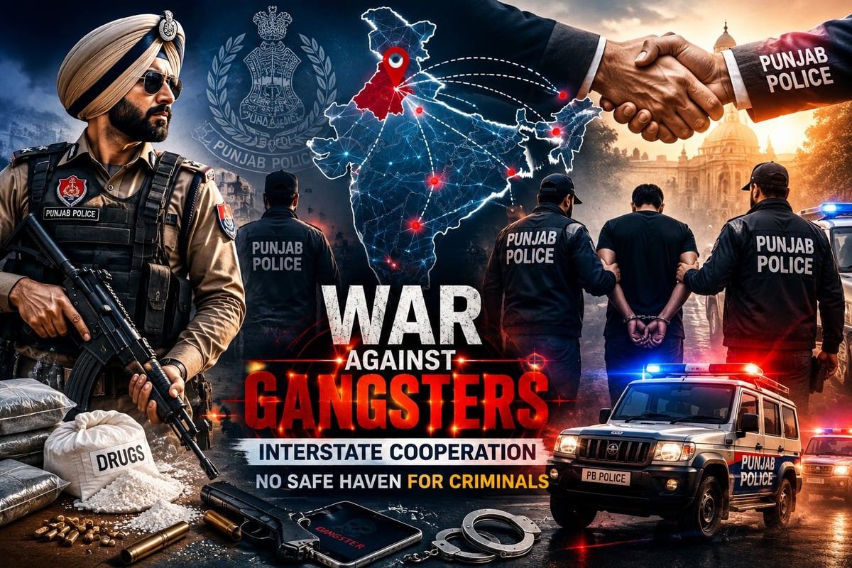 Punjab Police Interstate Coordination Under ‘War Against Gangsters’ to Dismantle Gangster, Smuggling and Terror Networks