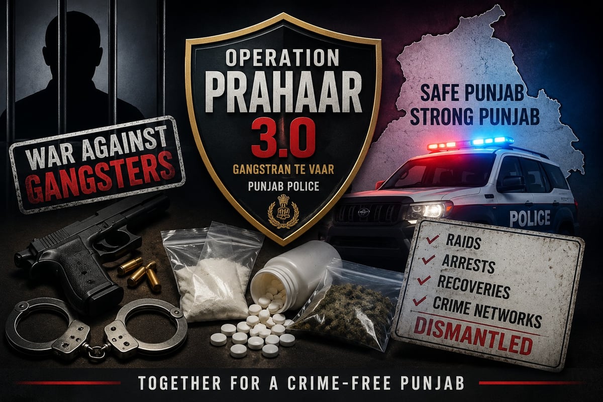 Punjab Police's Operation Prahaar-3.0 Cracks Down on Gangsters, Drug Networks Across State