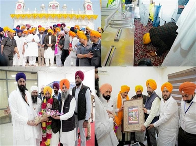 Punjab CM Mann bows in reverence at Nanded Sahib