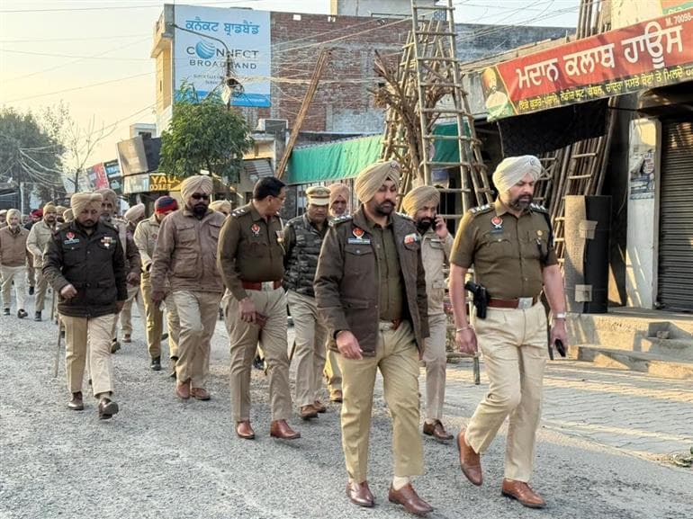Punjab Police Conducts Flag Marches Across State Ahead of Republic Day 
