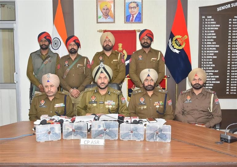 Two Arrested in Amritsar with Five Sophisticated Pistols; Arms Smuggling Module Busted