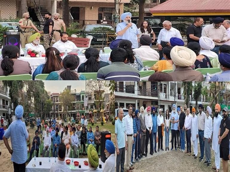 Former Health Minister Sidhu met residents in Sector-70, listened to their issues and assured early resolution