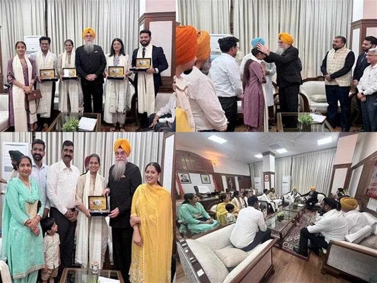 Speaker Honoured Successful students of Civil Services Examination in Punjab Vidhan Sabha