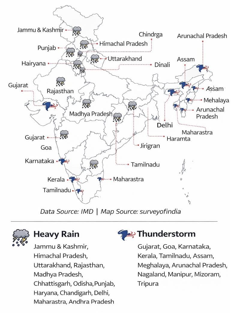 Weather Takes a Sudden Turn Across North India: Rain, Hail, and Snowfall Alert in Multiple States 