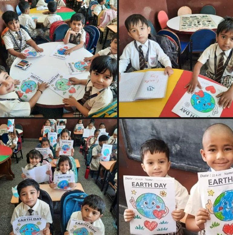 Earth Day: Modern Ways Model School Students Create Eco-Friendly Paintings