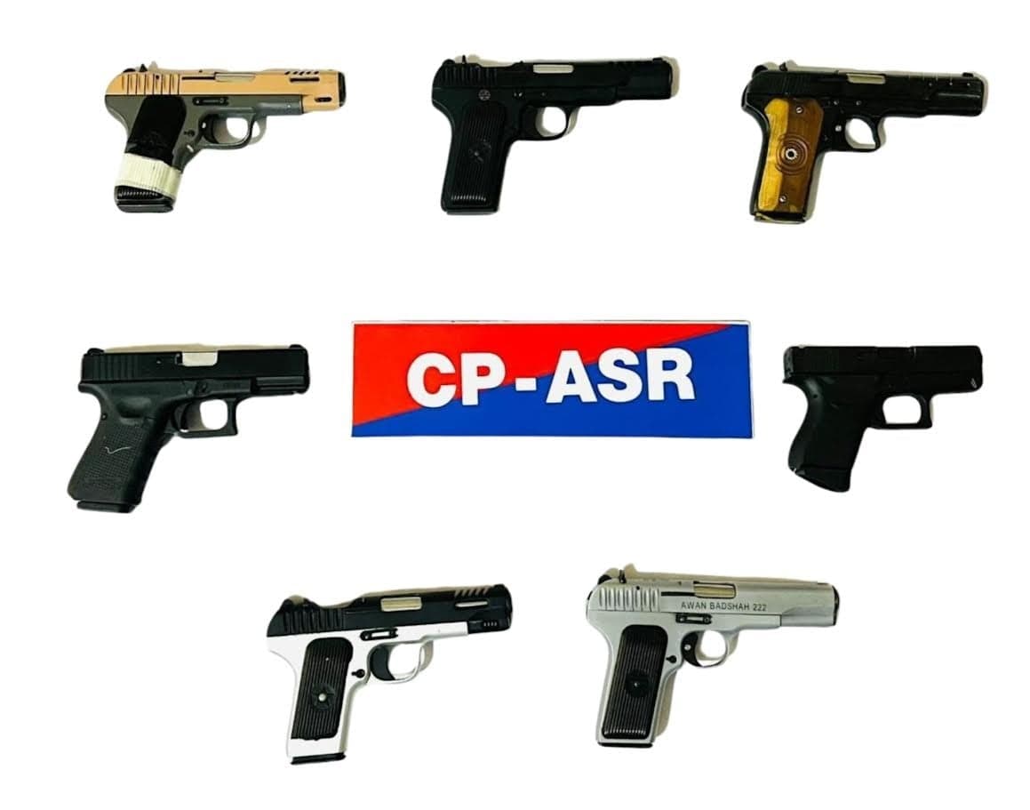 Cross-Border Arms Smuggling Module Busted in Amritsar, Four Arrested with Seven Pistols 

 
