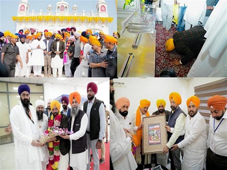 Punjab CM Mann bows in reverence at Nanded Sahib