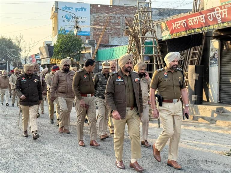 Punjab Police Conducts Flag Marches Across State Ahead of Republic Day 