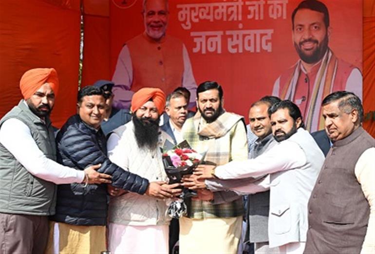 CM Saini listens to public grievances during Jan Samvad programme in Ladwa