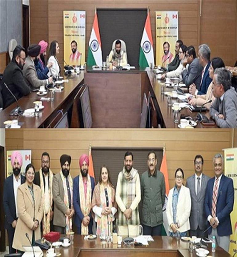 Canadian delegation calls on CM aini in Chandigarh; talks focus on investment, innovation and workforce development