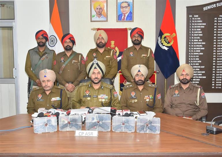 Two Arrested in Amritsar with Five Sophisticated Pistols; Arms Smuggling Module Busted 