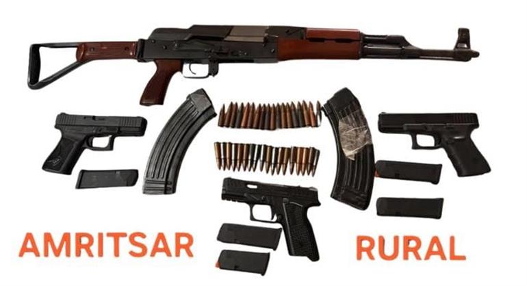 Two linked to ISI-backed armed smuggling module held in Amritsar; AK47 rifle among four weapons recovered