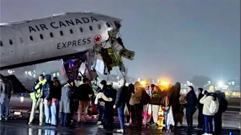 Major Incident at New York Airport: Air Canada Express Plane Collides with Truck, Several Injured