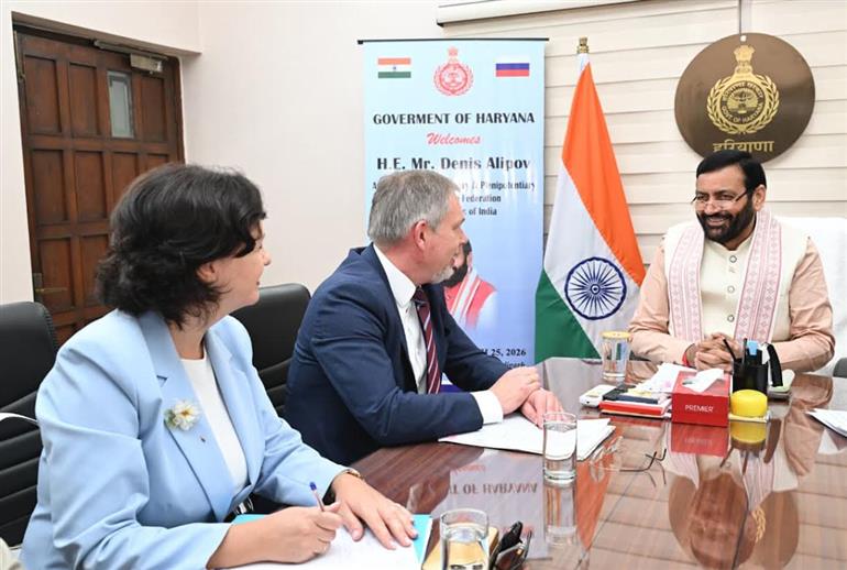 Haryana CM Nayab Singh Saini Meets Russian Ambassador to Boost Strategic Ties 