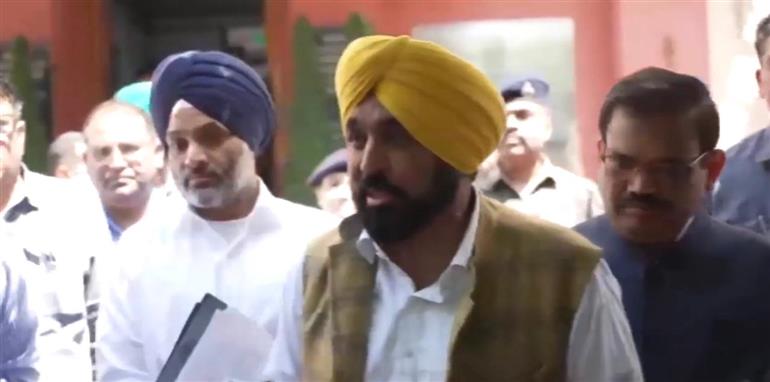 Punjab CM Bhagwant Mann after Meeting with Union Minister Prahlad Joshi speak with media. 