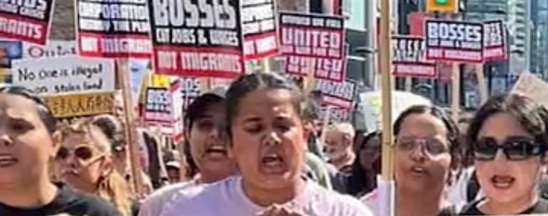 Punjabi students along with international students staged a protest in Winnipeg on April 17.