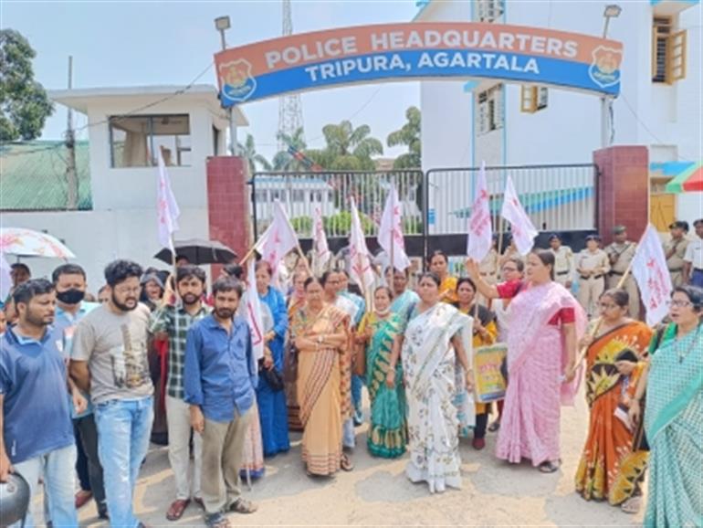 Protests in Tripura against kidnap and gang-rape of college girl, one held