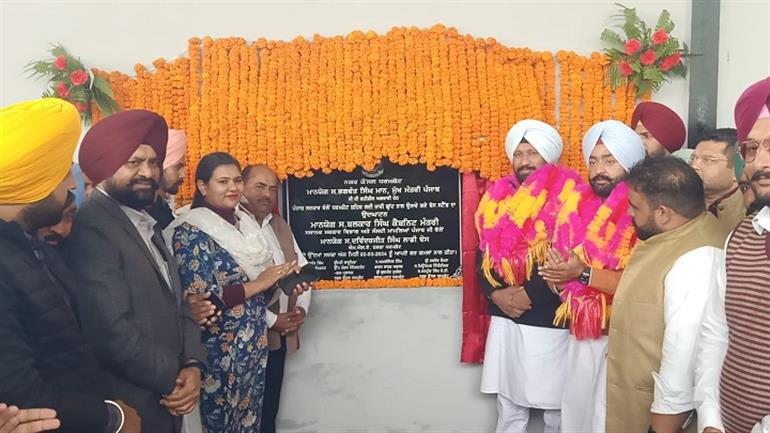 Cabinet Minister Balkar Singh inaugurates the new bus stand at Dharamkot
