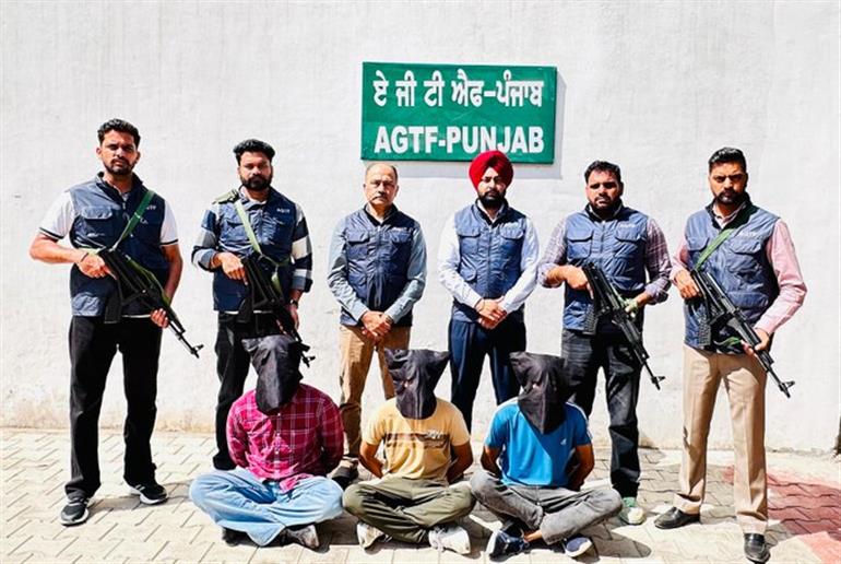 Punjab Police&39;s AGTF arrest three operatives of Foreign-based Gangsters Goldy Brar and Rohit Godara
