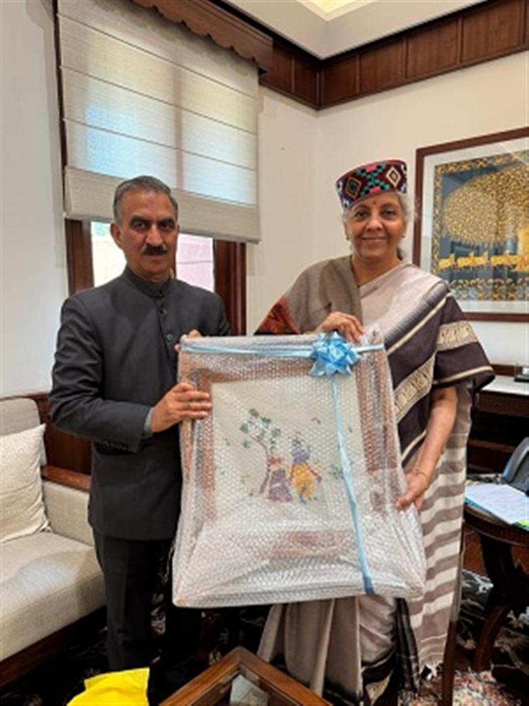 CM Sukhu calls on Nirmala Sitharaman