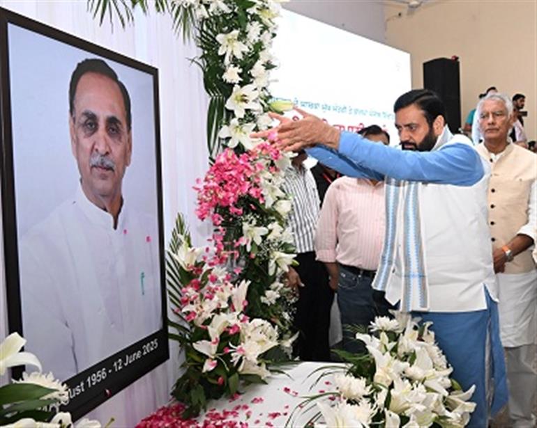 CM Saini expresses condolences on the demise of former Gujarat CM Rupani