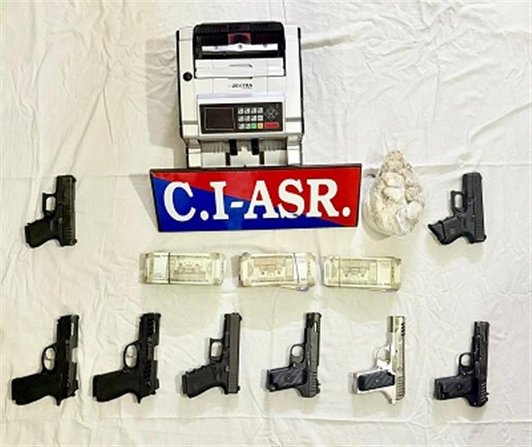Cross-border smuggling network busted in Amritsar; Three held with 8 Pistols