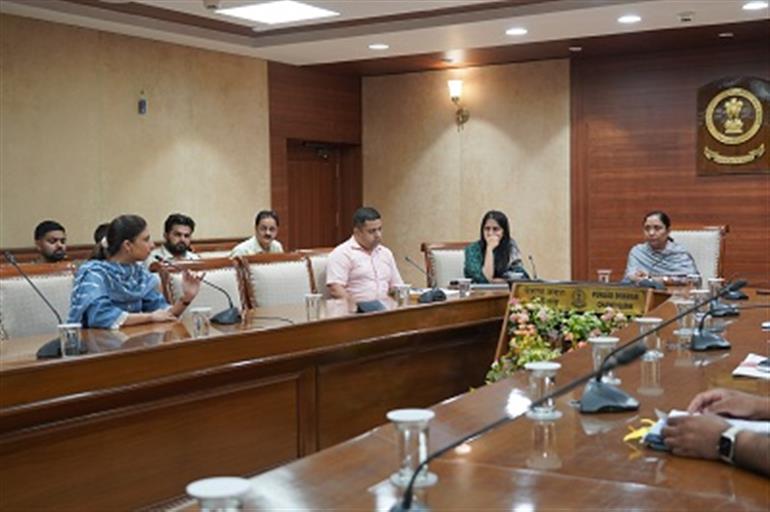 Baljit Kaur hands over appointment letter to newly recruited employees in the department