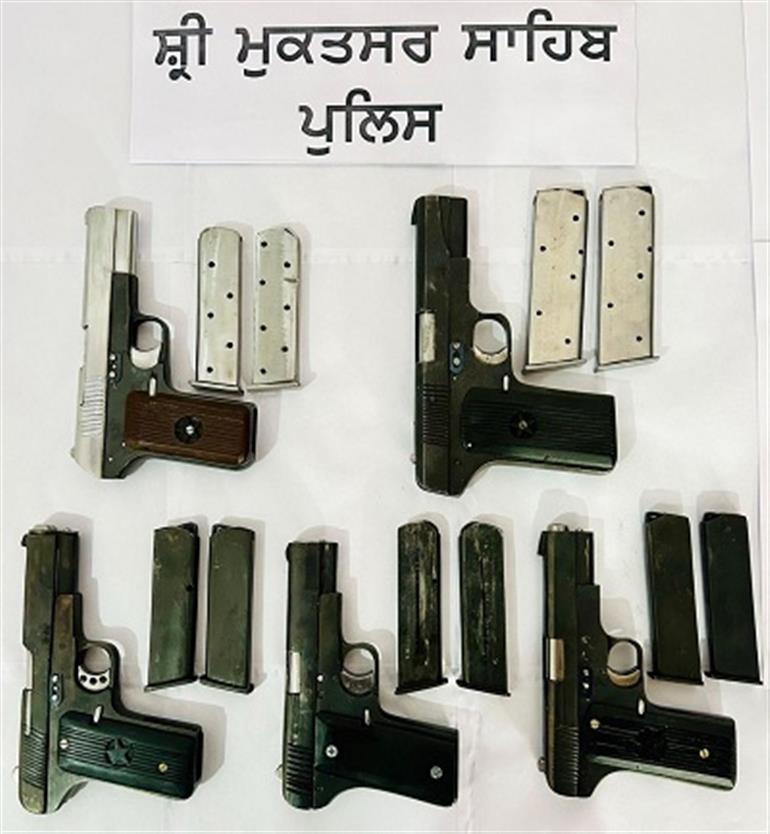 Two associates of Lawrence Bishnoi held with 5 pistols in Sri Muktsar Sahib