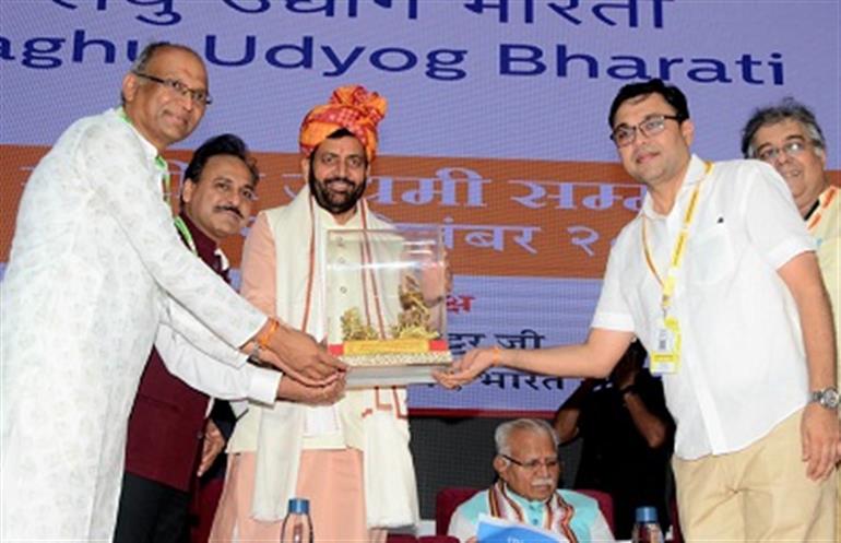 CM Saini attends National Convention of Laghu Udyog Bharati at Sadhna and Gram Vikas Kendra, Samalkha