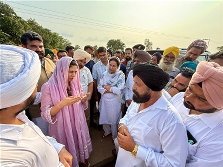 Union Minister Raksha Nikhil Khadse & Parneet Kaur Visit Flood-Affected Areas in Patiala District