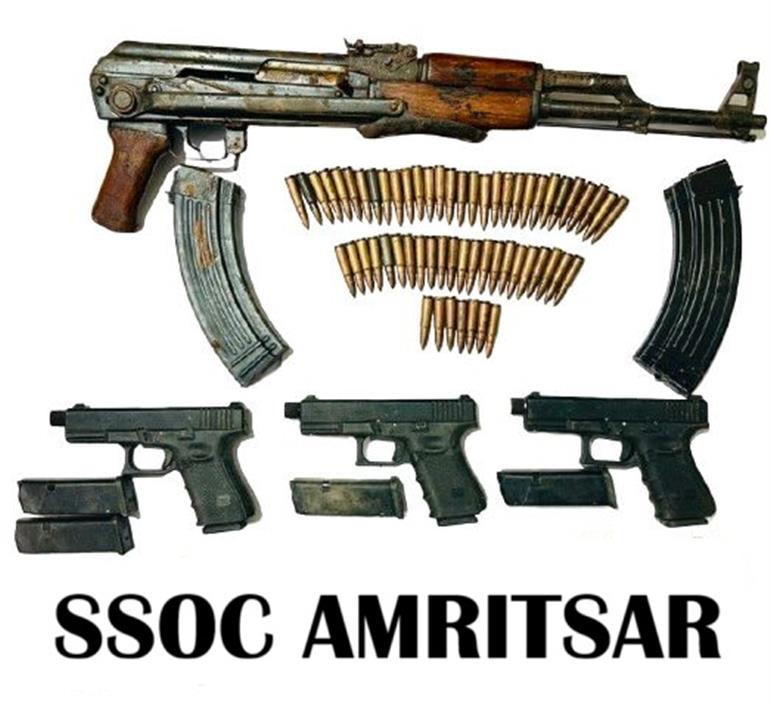 One more AK-47 Rifle, Three Glock pistols recovered ahead of Diwali; 3 Held