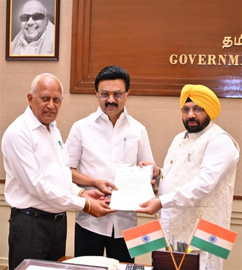 Harbhajan ETO & Goyal call on Tamilnadu CM Stalin