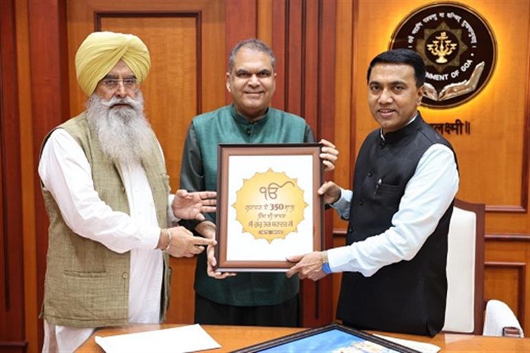 Sanjeev Arora & Gurmeet Khudian Invite Goa CM to 350th Martyrdom Anniversary Events of Sri Guru Tegh Bahadur Sahib Ji
