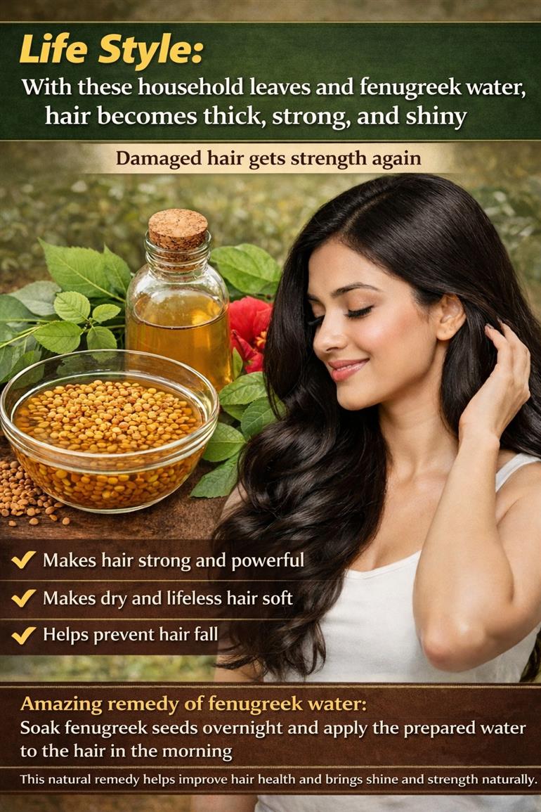 Life Style: These household leaves and fenugreek water make hair thick and strong, know how Health  