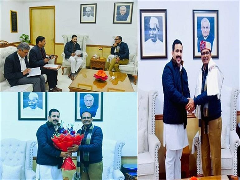 PWD minister Vikramaditya called on Union minister Shivraj Chouhan