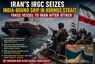 IRGC Seizes India-Bound Ship in Hormuz Strait, Takes Vessel to Iran After Attack