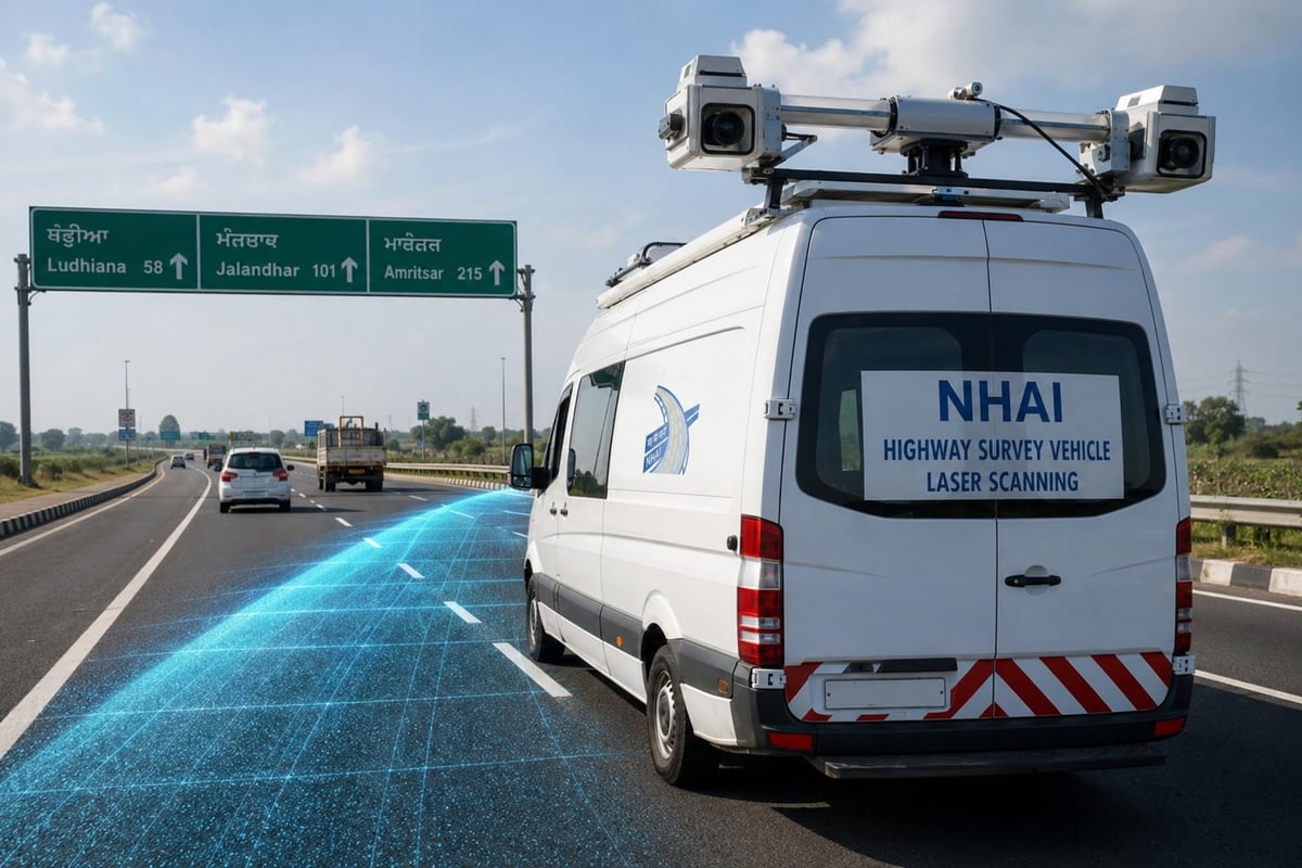 Punjab in 23-State AI Highway Scan Drive: Roads to Be Checked Every 6 Months for Instant Defect Detection