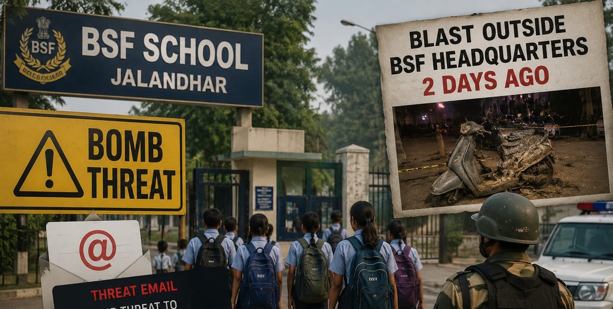Threat Against Punjab CM: BSF School in Jalandhar Evacuated Suddenly, Blast Reported Outside Campus Two Days Ago