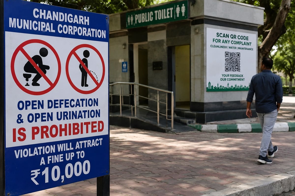 Chandigarh Tightens Rules: Open Defecation and Urination to Attract ₹10,000 Fine 