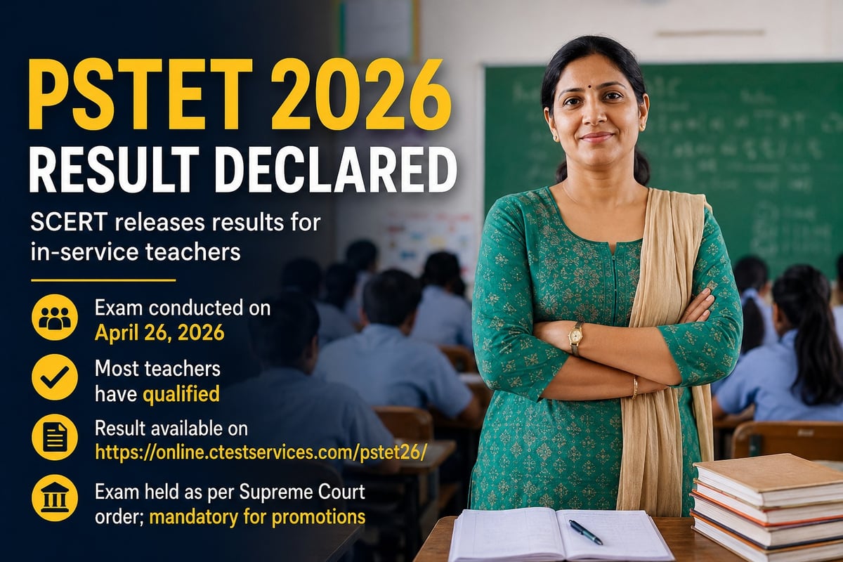 Punjab PSTET Result 2026 Declared; Majority of In-Service Teachers Qualify