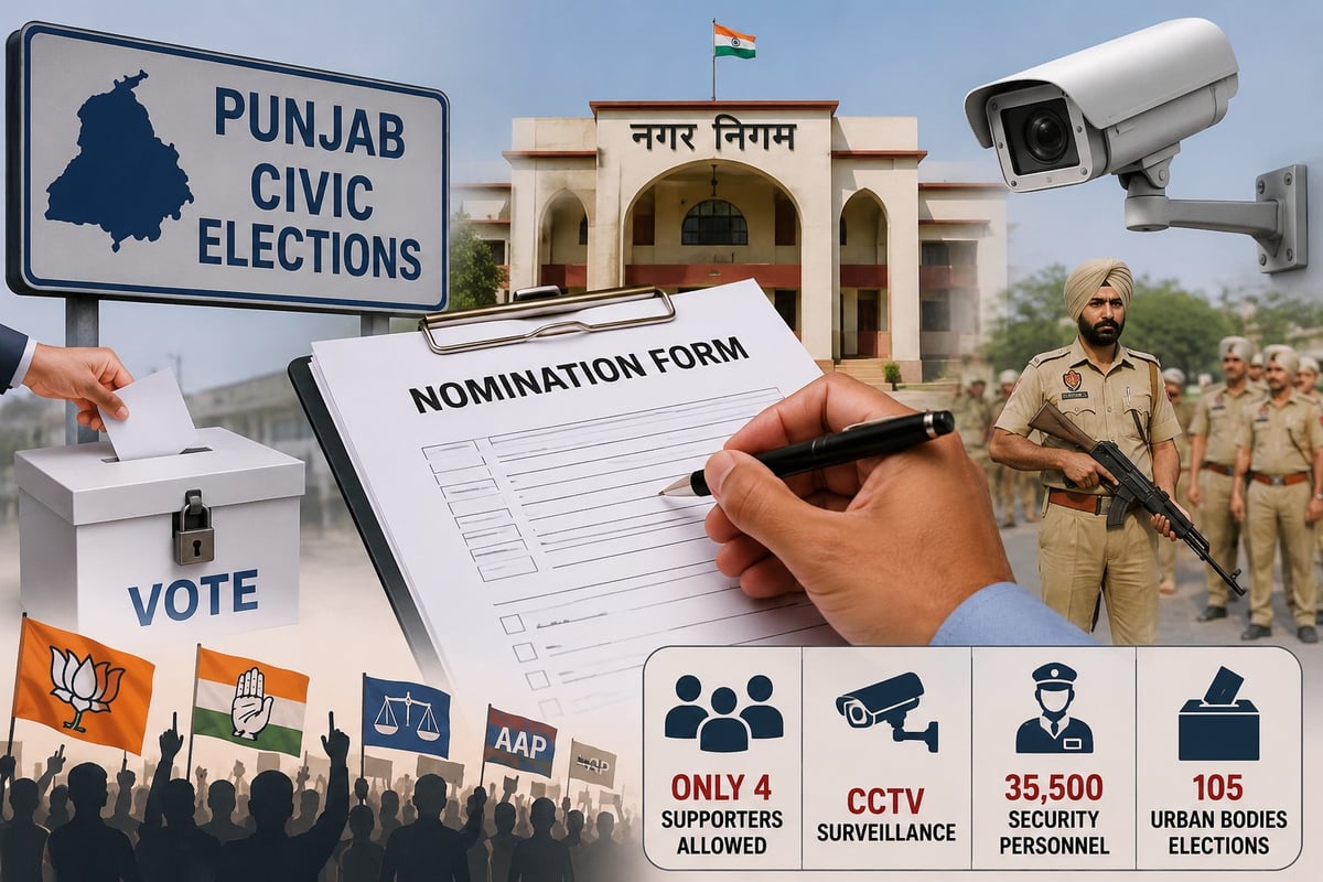 Punjab Civic Poll Nominations Begin Today; CCTV Surveillance, Heavy Security Deployed