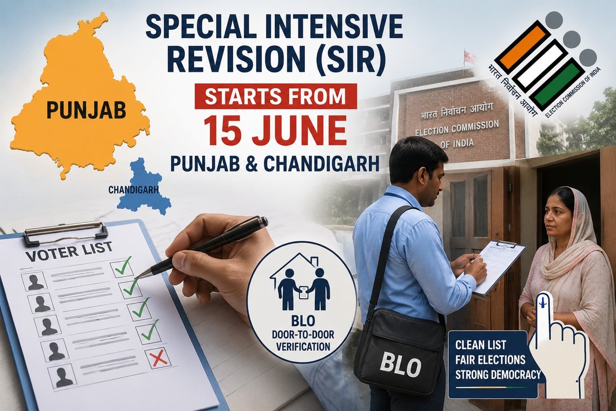 Punjab, Chandigarh to Begin Special Intensive Revision of Voter List from June 15