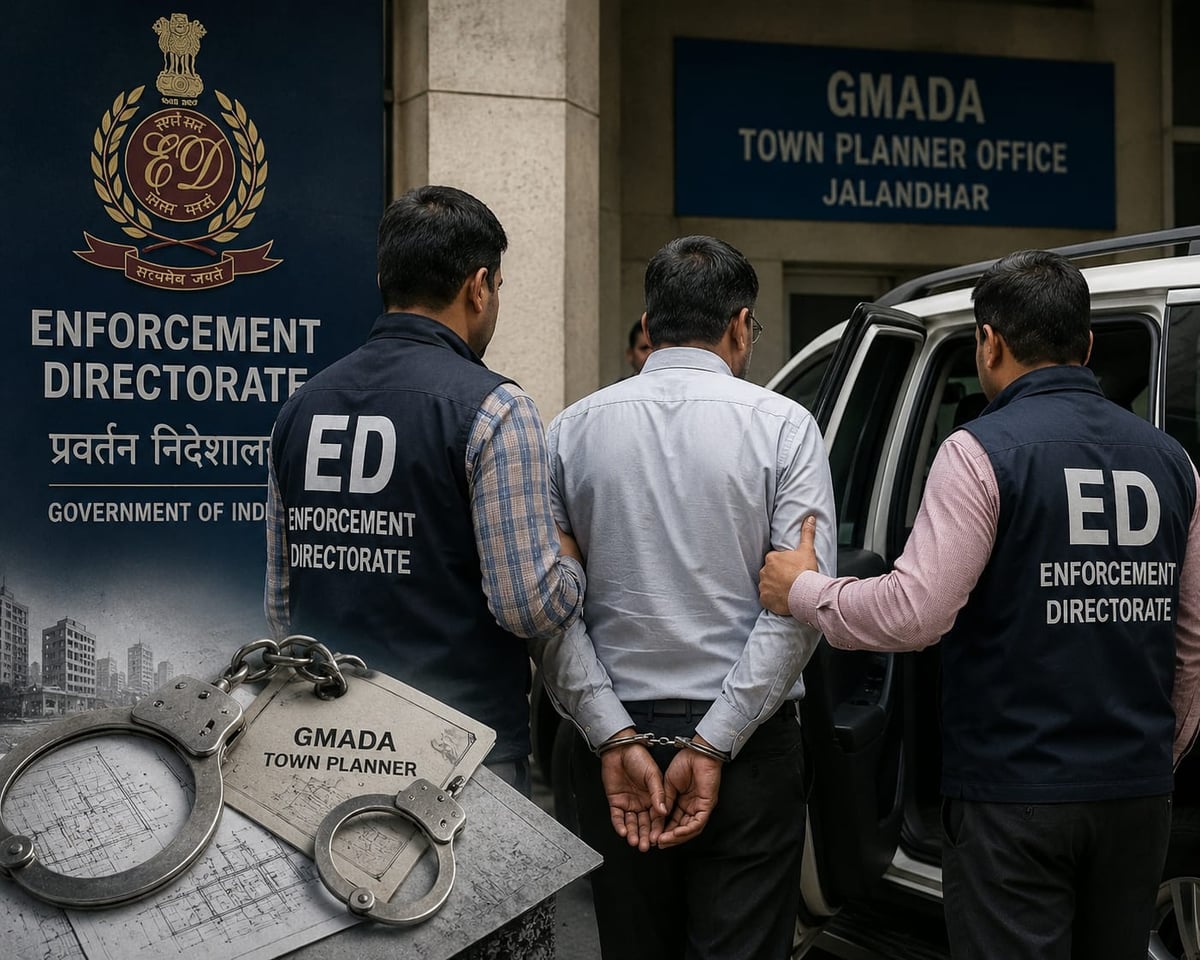 ED Arrests GMADA Town Planner After Summoning Him for Questioning in Jalandhar