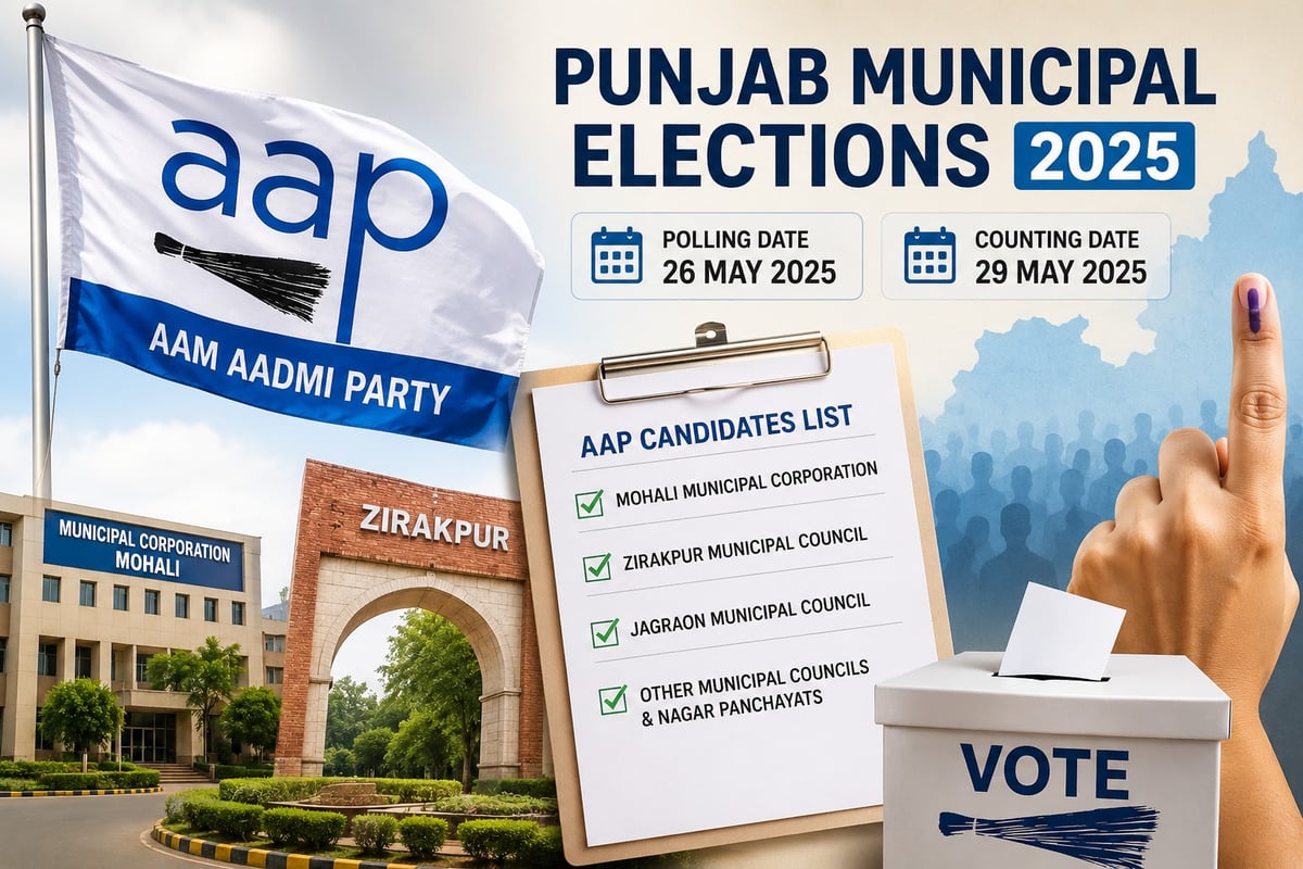 AAP Releases First List of Candidates for Punjab Municipal Elections