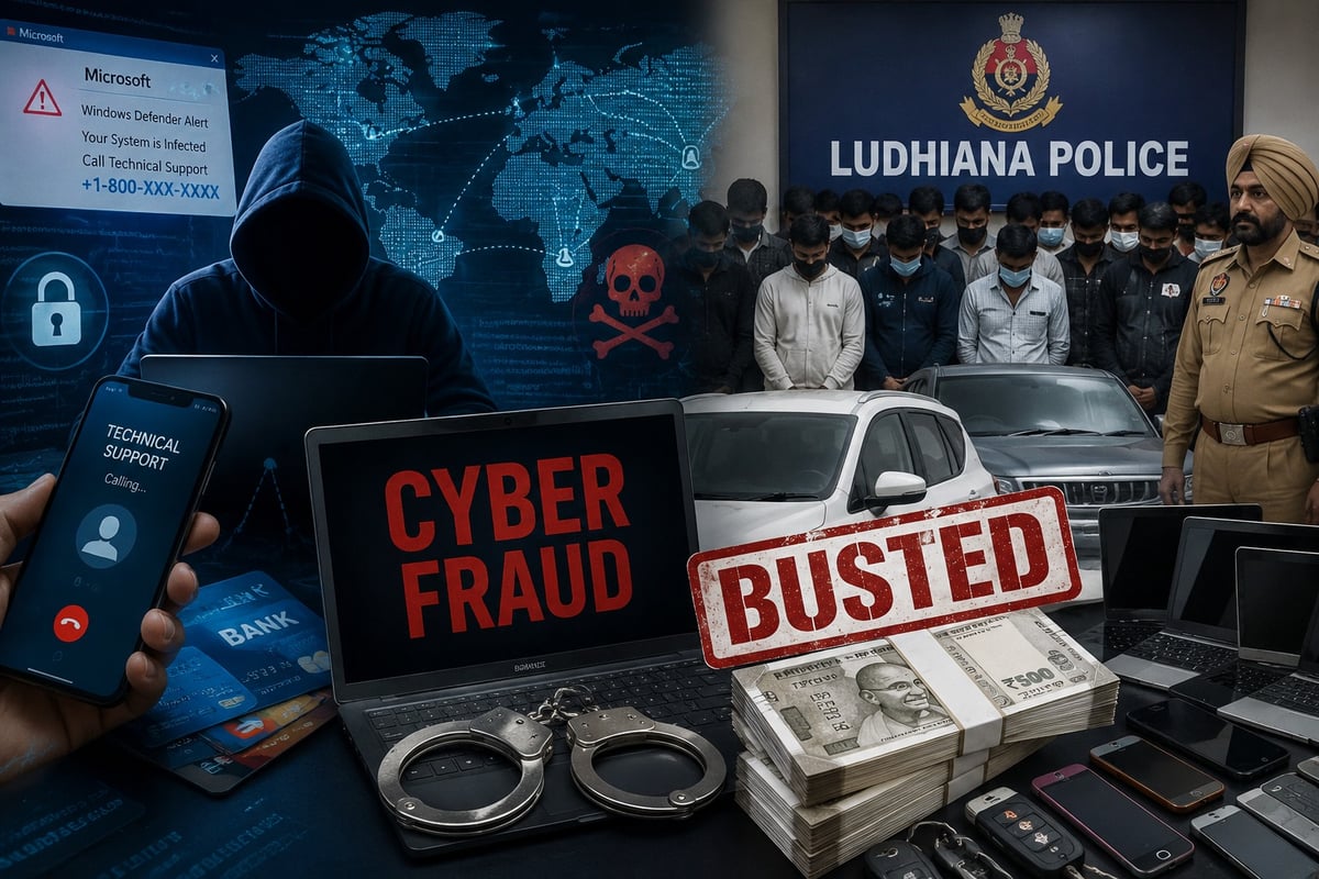 Ludhiana Police Bust Major International Cyber Fraud Racket, 132 Arrested