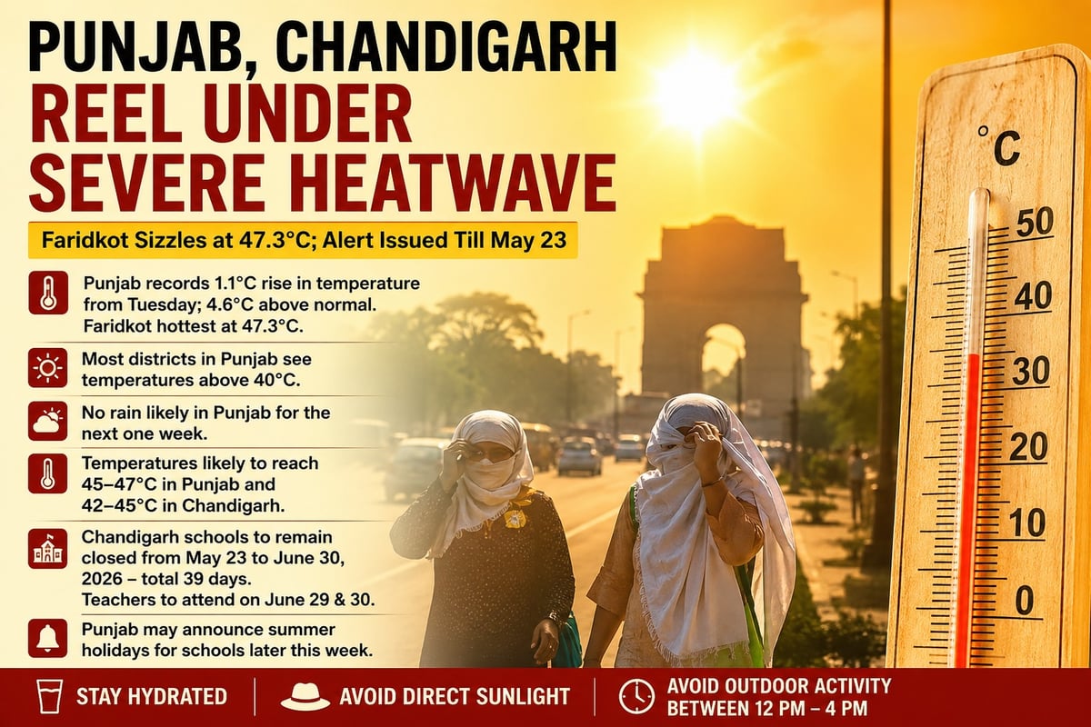 Punjab, Chandigarh Reel Under Severe Heatwave; Faridkot Sizzles at 47.3°C
