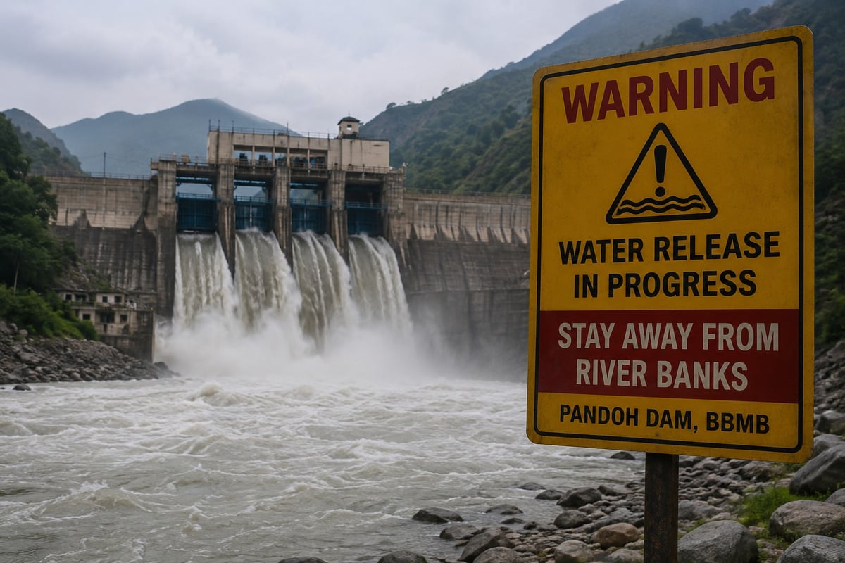 Beas River Water Level Rises, Extra Water Released from Pandoh Dam