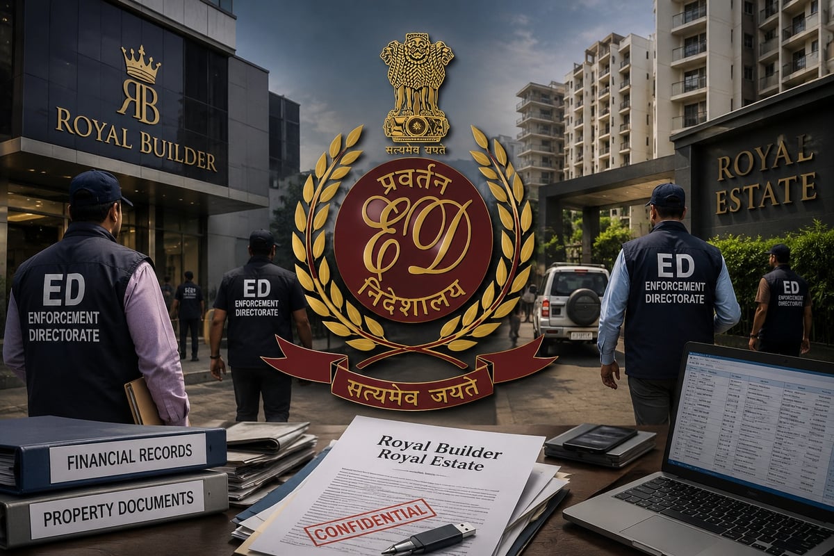 ED Teams Raid Royale Oxford Street Office in Zirakpur Since Early Morning in Land Document Probe
