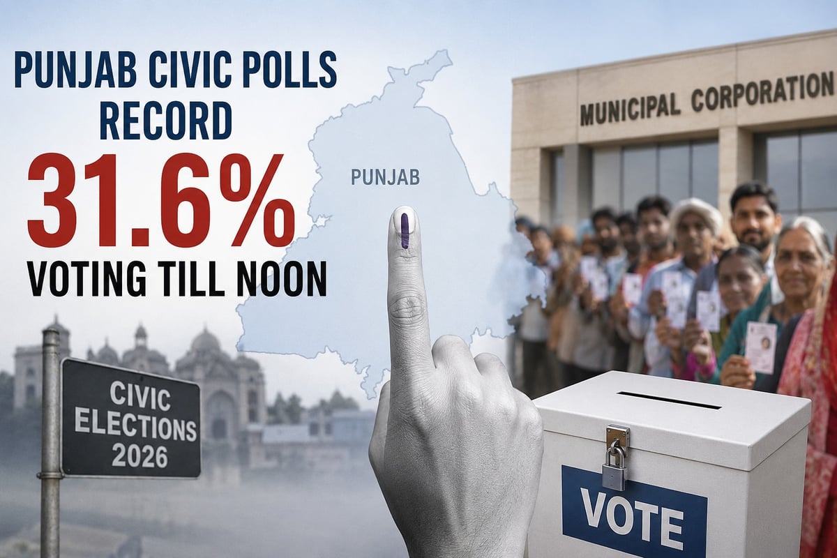 Punjab Civic Polls Record 31.6% Voting Till Noon; CM's Former OSD Onkar Singh Detained in Dhuri